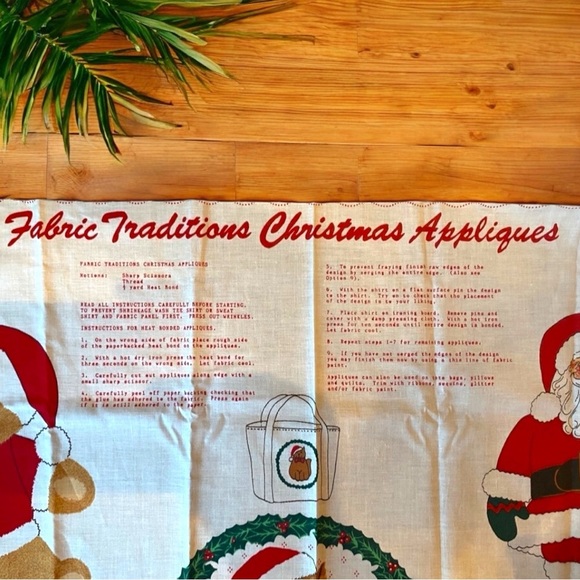 VINTAGE 1992 Fabric Traditions Christmas Appliqué Panel - DIY Holiday Crafts - Picture 3 of 11